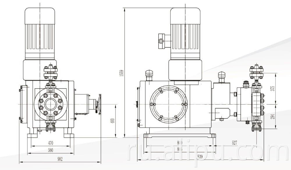 Hydraulic Diaphragm Pump outline dimension 